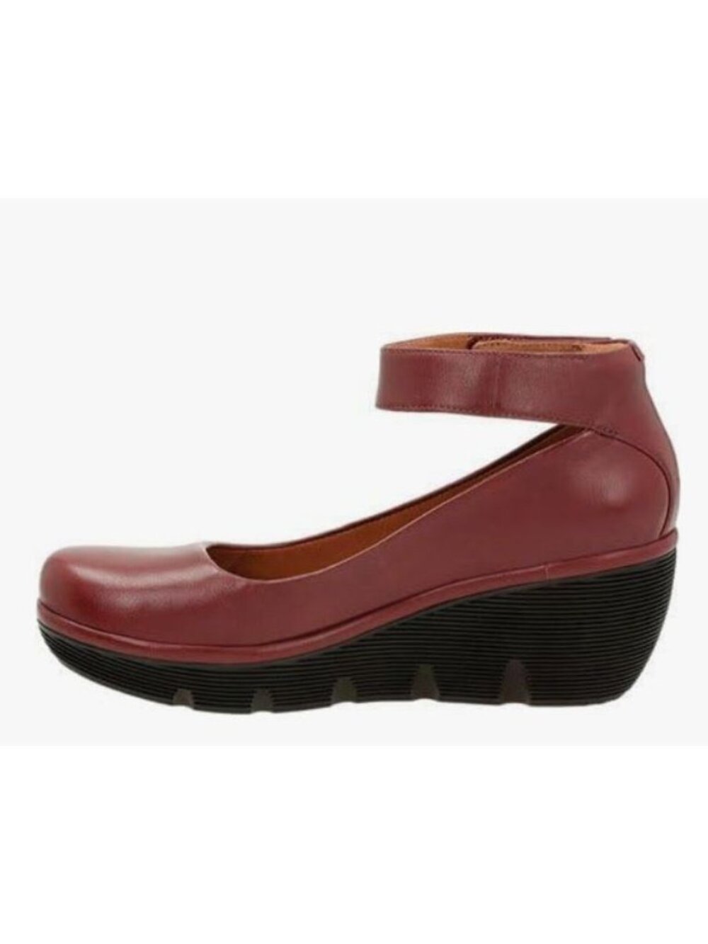 Clarks Women's Burgundy Clarene Tide Printed Wedge Heel Pump Shoes Size US 7.5 - Picture 5 of 16